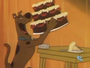 Scoob eats whole birthday cake