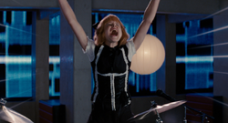 Kim cheering for Scott