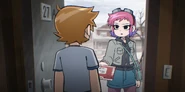 Ramona gives Scott the DVD.