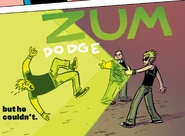 Todd attempting to dodge the deveganizing ray - but he couldn't.