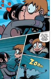 Knives kisses Scott for the first time.