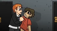 Scott confronting one of the Benvie Boys in Scott Pilgrim vs. the Animation.