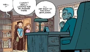 Wallace and Scott face Peter in his office.