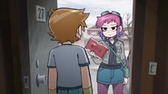 Ramona with Scott's DVD from Netflix.