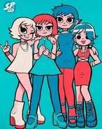 SP20 poster featuring Lisa Miller, Kim Pine, Ramona Flowers and Knives Chau from San Diego Comic-Con.