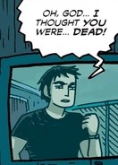 Mikey explaining that he thought she was dead.