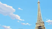 The Eiffel Tower as it appears in Scott Pilgrim Takes Off.
