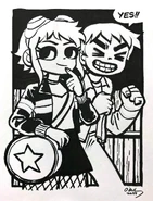 Scott and Ramona drawing by Bryan Lee O'Malley in 2024.