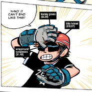 Scott in his protective gear during the skirmish.