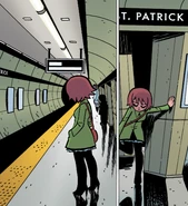 Kim at the St. Patrick subway station in Volume 5.
