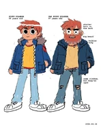 Scott and Future Scott sketch drawing by Bryan Lee O'Malley.