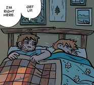 Scott sleeping with Stephen in his bedroom.