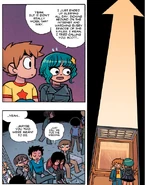 Ramona reveals what she did on her failed "wilderness sabbatical", before leaving the Chaos Theatre in the elevator with Scott.