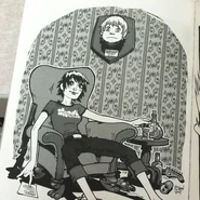 Fanart of Ramona Flowers by Philip Bond contributed to the back of the black-and-white edition of Volume 4.