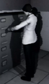 Image of female scientist looting cabinets in the SCP:SL trailer.