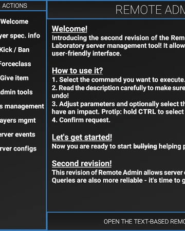 Admin Panel Scp Secret Laboratory Official Wiki Fandom