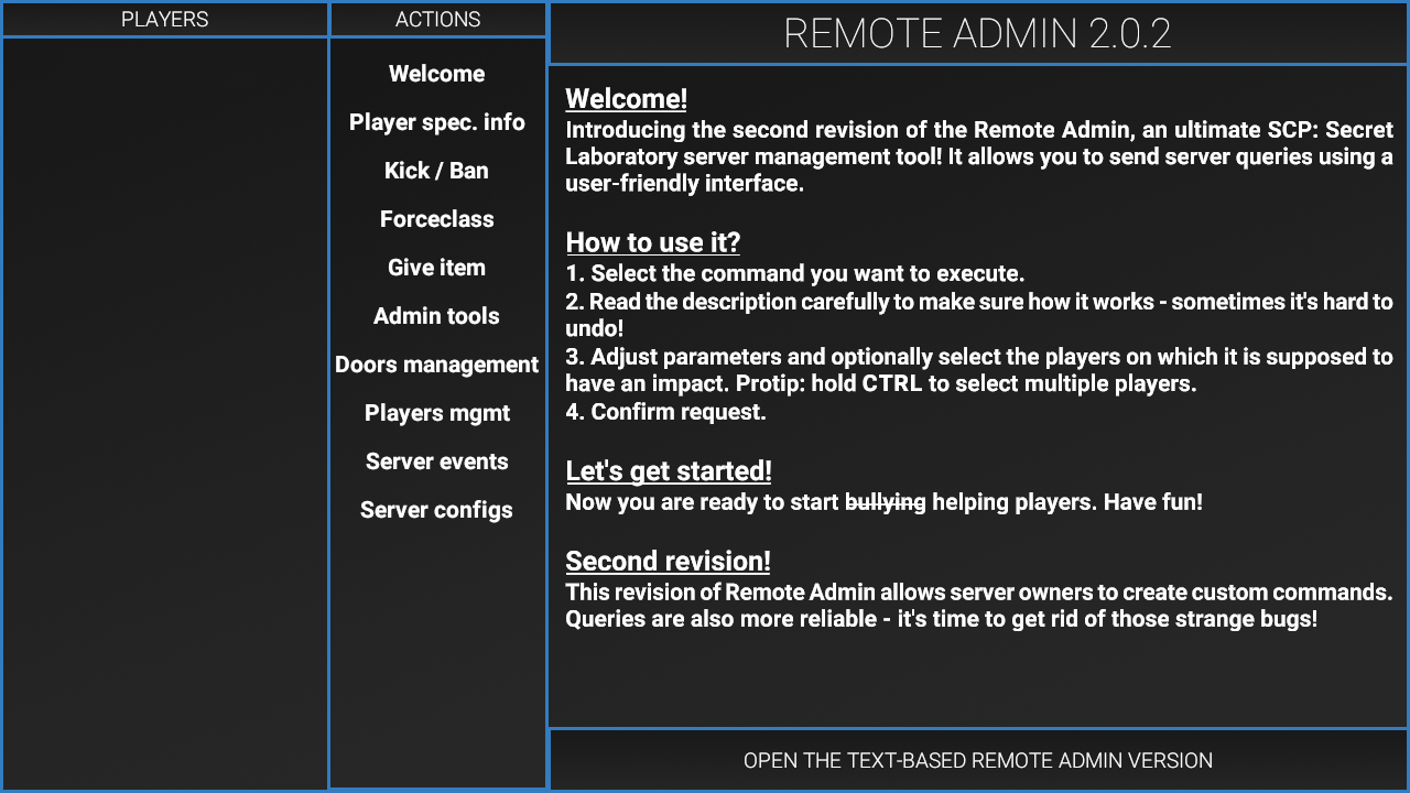 Admin Panel Scp Secret Laboratory Official Wiki Fandom - ban roblox admin panel