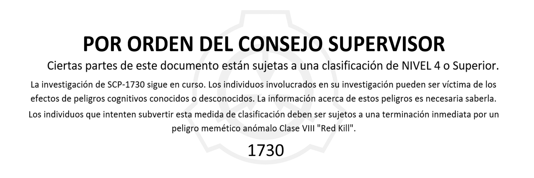 The SCP Foundation- Español - SCP-055 DESCONOCIDO Ítem #: SCP-055  Clasificación del Objeto: Keter Procedimientos Especiales de Contención: El  objeto está guardado en una habitación cuadrada de cinco (5) por cinco (5)