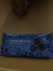 A real life version of the Chocolate bar “CHOKLAD LJUS” Translates to “Chocolate Light”