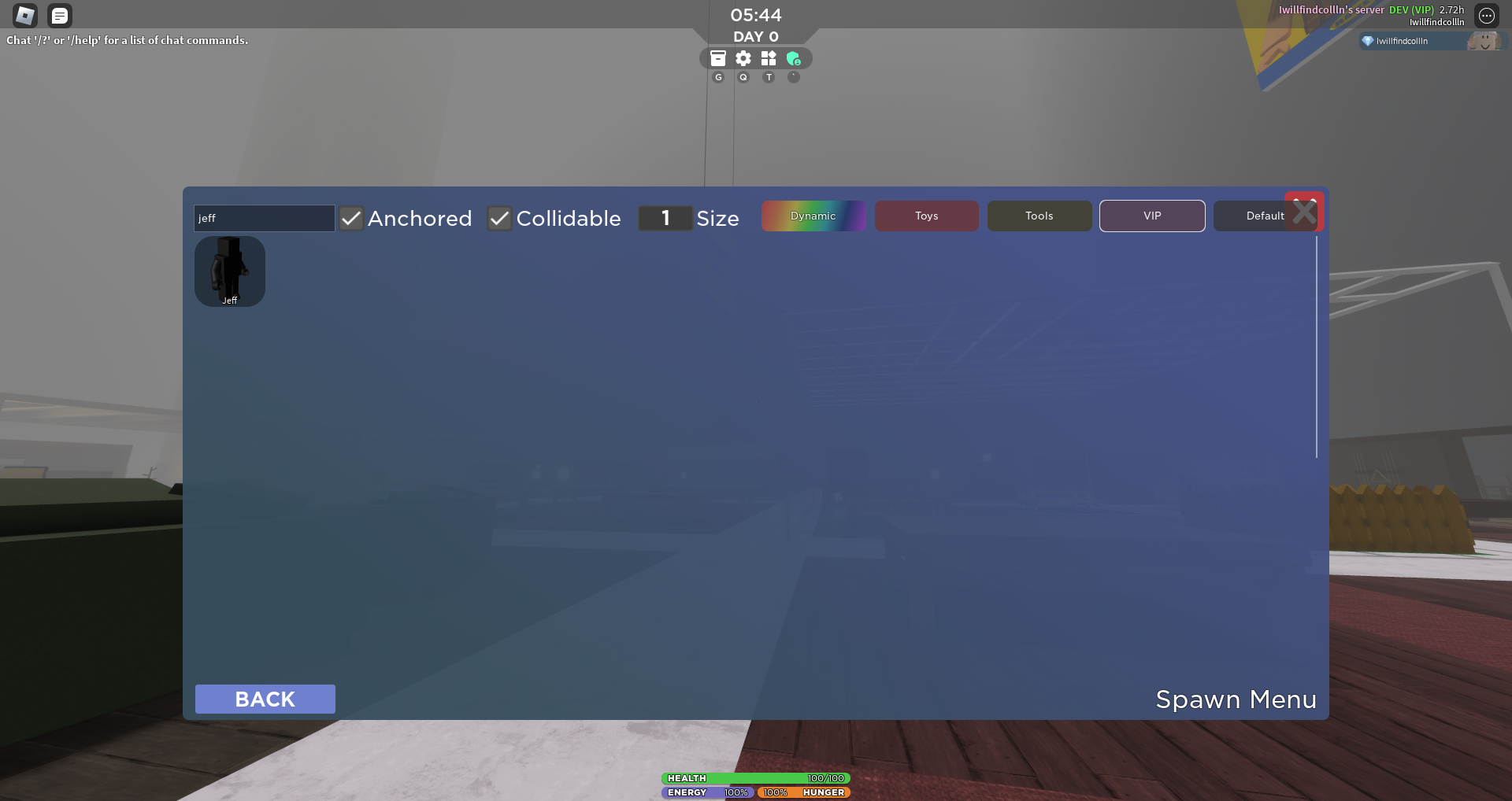 Mod menu (v.2.2), SCP-3008 ROBLOX Wiki