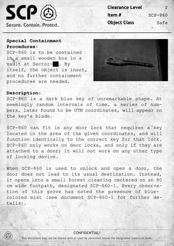 SCP 860 - Code of the door ? - Undertow Games Forum