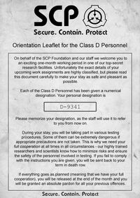 SCP Foundation Main Branch Statement #1, SCP Foundation