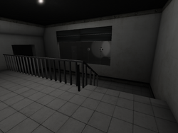 horror facility hald - lit corridor, scp containment