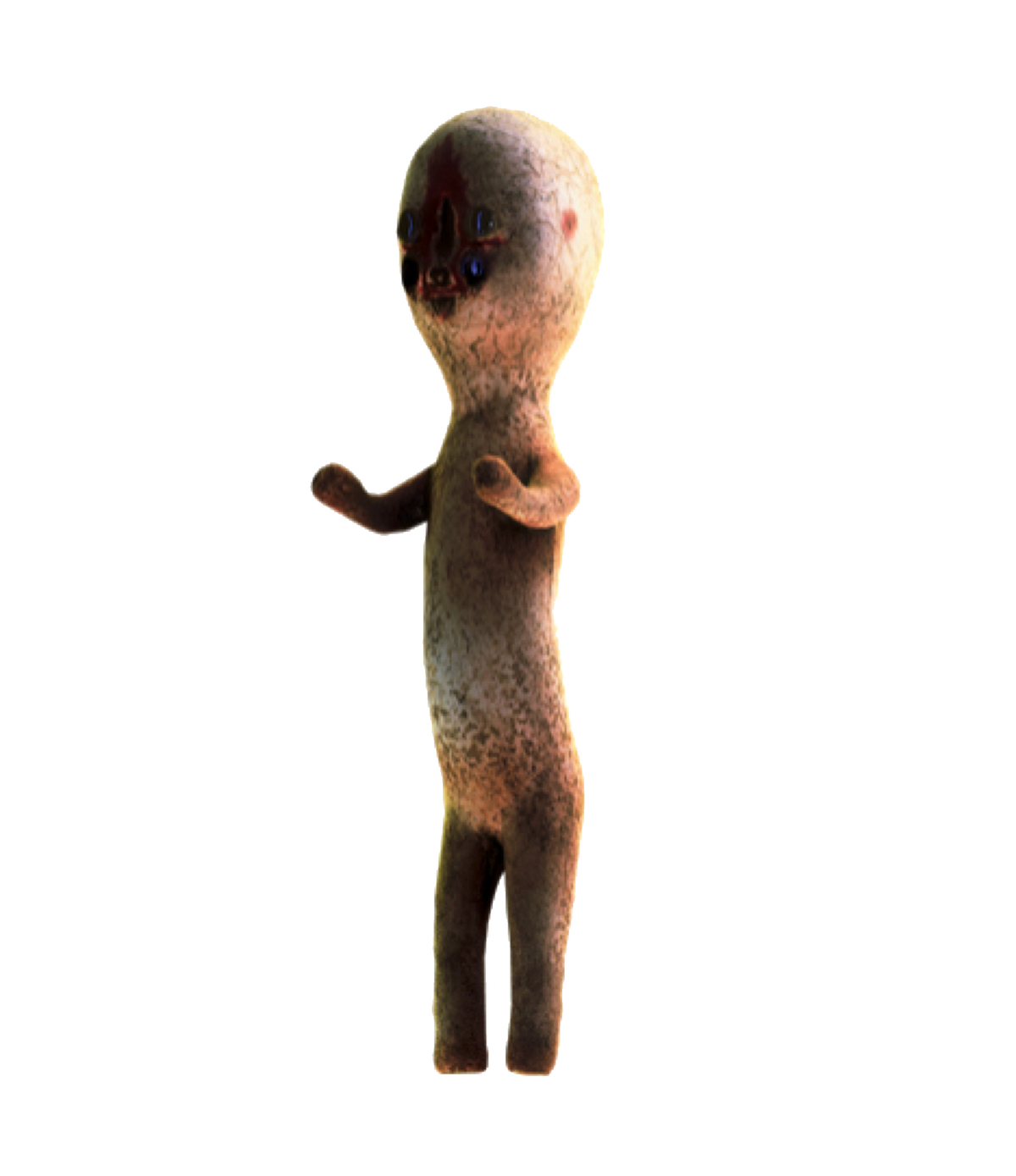 Sad we'll have to say goodbye to the original picture of SCP-173. However,  this does give an opportunity to interpret the figure of the Sculpture  personally. So here is my render of