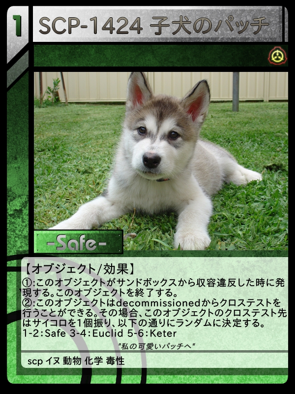 Scp 1424 子犬のパッチ Scptcgjpj Wiki Fandom Scp 1424 子犬のパッチ Scptcgjpj Wiki Fandom