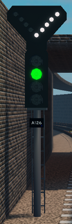 An image of Signal A126 with a feather indicator at the Morganstown triangle.
