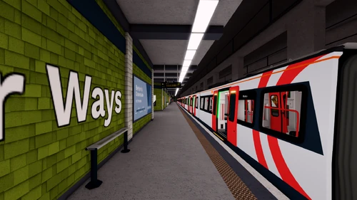 A Class 555 at Four Ways, bounding for Barton.