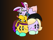 Made for Halloween. Features Melody as a Pikachu, Cherry as a Witch and Berry as all the Eeveelutions