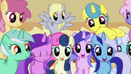 A Group of very happy background ponies