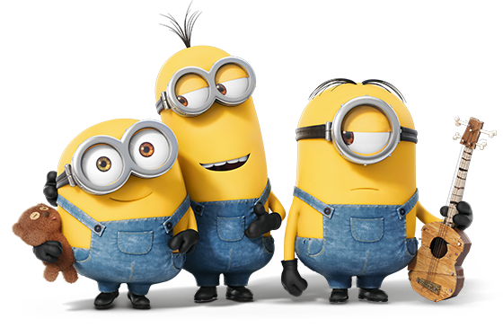 I Minion (2015) (L a R) STUART, Kevin e BOB scavare i loro nuovi