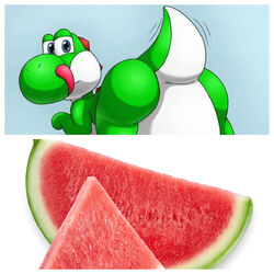 Just a yoshi munching on a watermelon : r/YosHi