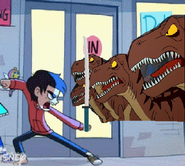 Marco Attacks Raptors with The Sword