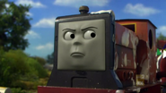 Rusty is very angry after Skarloey crashes into his ice cream train in Push Me, Pull You