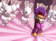 Rayman dancing with the Rabbids