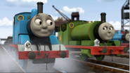 Thomas and Percy in Hero of the Rails