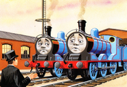 An image of Donald and Douglas from the Railway Series book, Wilbert the Forest Engine