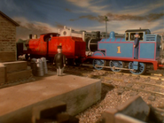 Thomas and James arriving at the works