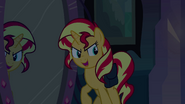 Sunset Shimmer about to step through the mirror EG
