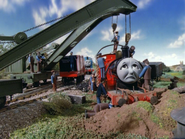 Thomas comes to take James back on the tracks