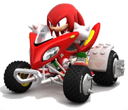 Promotional artwork of Knuckles for Sonic and Sega All-Stars Racing