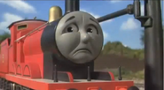 James feels sad after he and his friends run out of coal in Percy and the Funfair/Percy and the Carnival