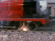 James' brakes catch fire