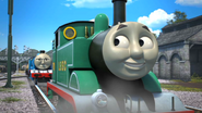 Thomas in his original teal-green livery in The Adventure Begins