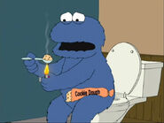 Cookie Monster in the Family Guy episode, Model Misbehavior