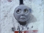 Thomas is crying after he's stuck in the snow