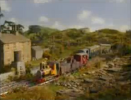 Duncan helps to clear some derailed coaches